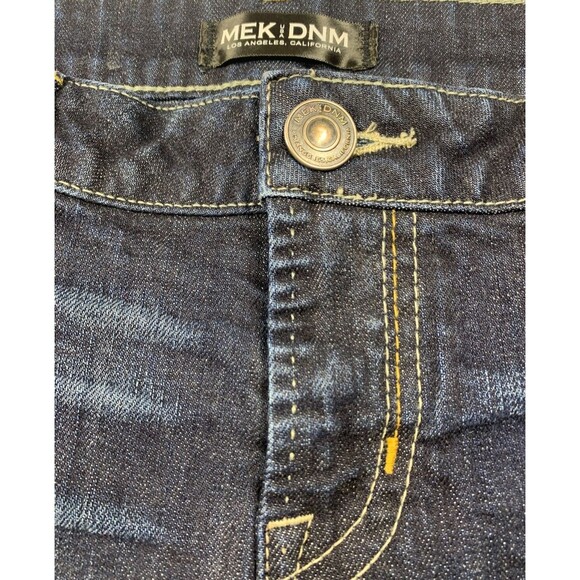 MEK Denim Bermuda Shorts Women's Size 32 Blue Brigitte Back Flap Pockets Stretch - Picture 3 of 11